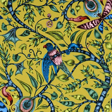 Rousseau Lime Velvet Fabric by Emma J Shipley