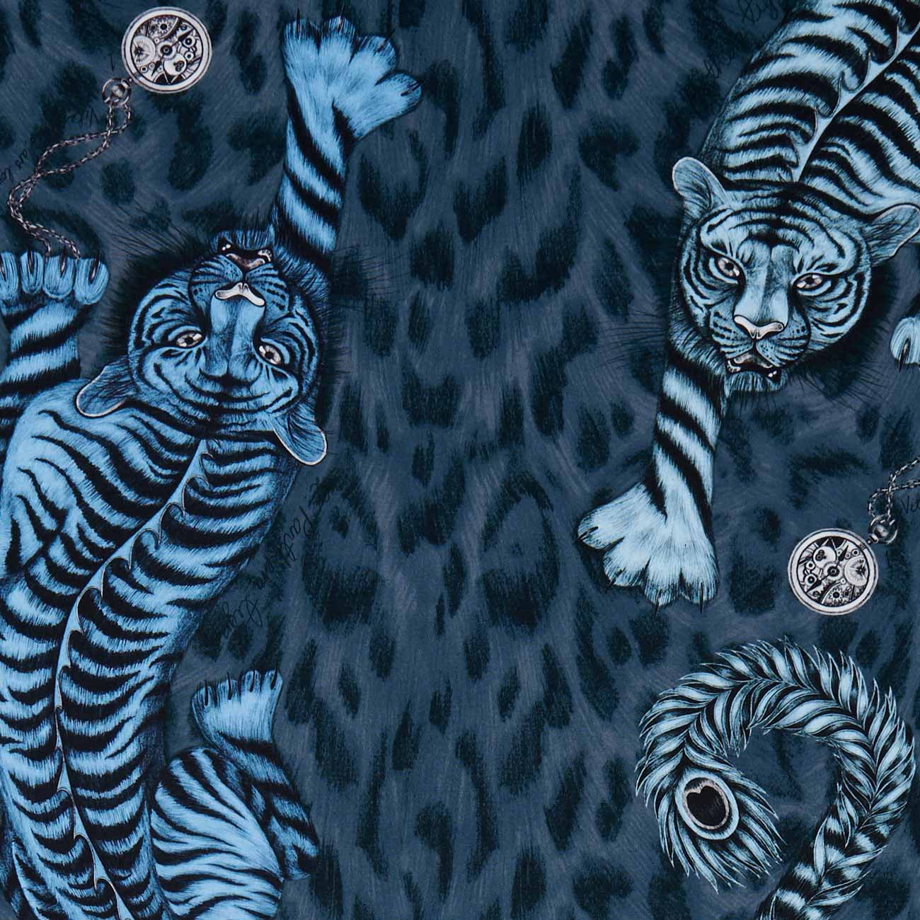 Tigris Navy Fabric by Emma J Shipley