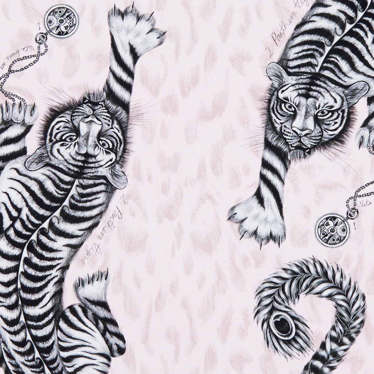 Tigris Pink Fabric by Emma J Shipley