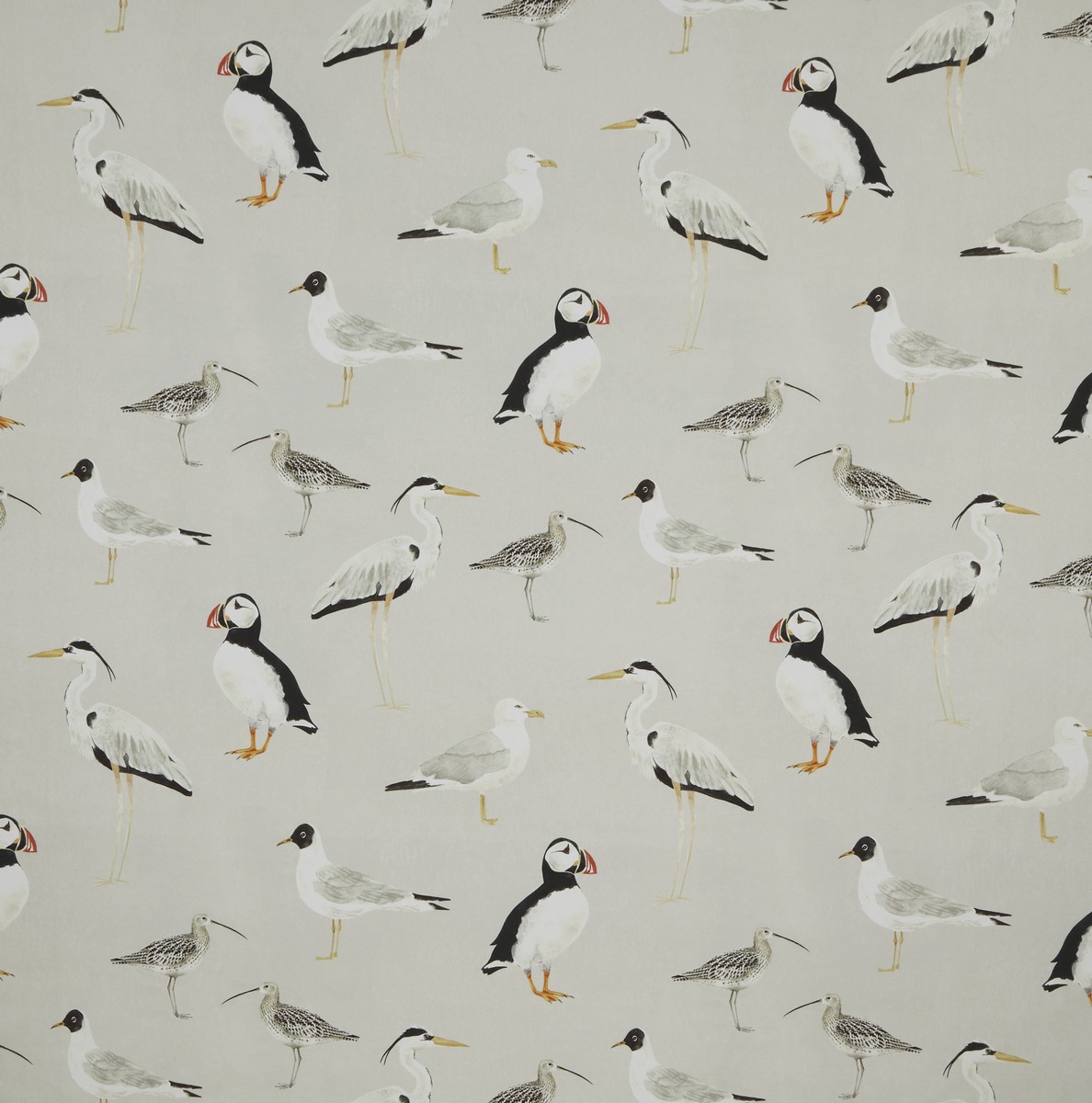 Seabirds Mist Fabric by iLiv
