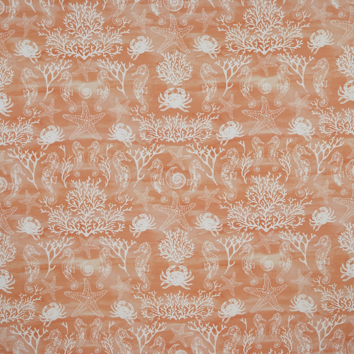 Seahorses Coral Fabric by iLiv