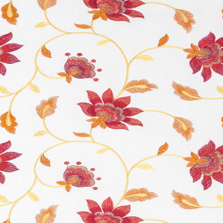 Wildflower Poppy Fabric by Fibre Naturelle