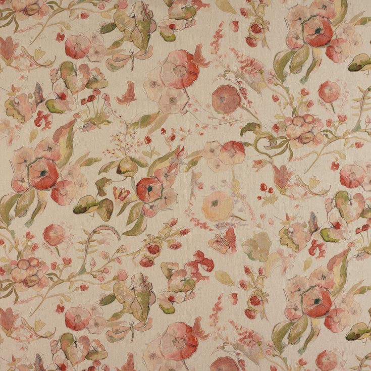 Melody Coralime Fabric by Fibre Naturelle