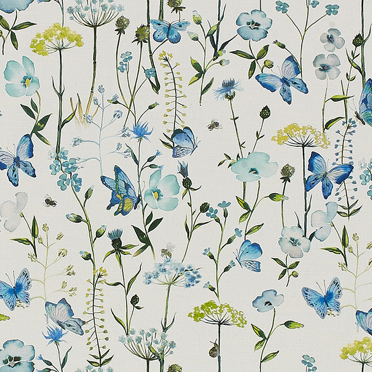 Meadow Flower Cornflower Fabric by Fibre Naturelle