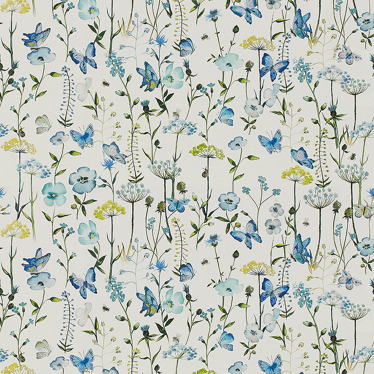 Meadow Sweet Cornflower Fabric by Fibre Naturelle