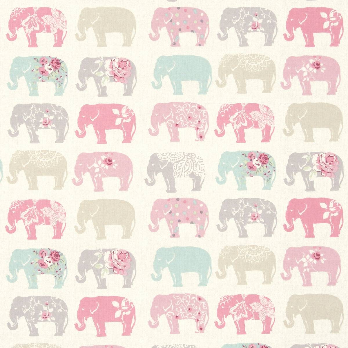 Elephants Pastel Fabric by Studio G