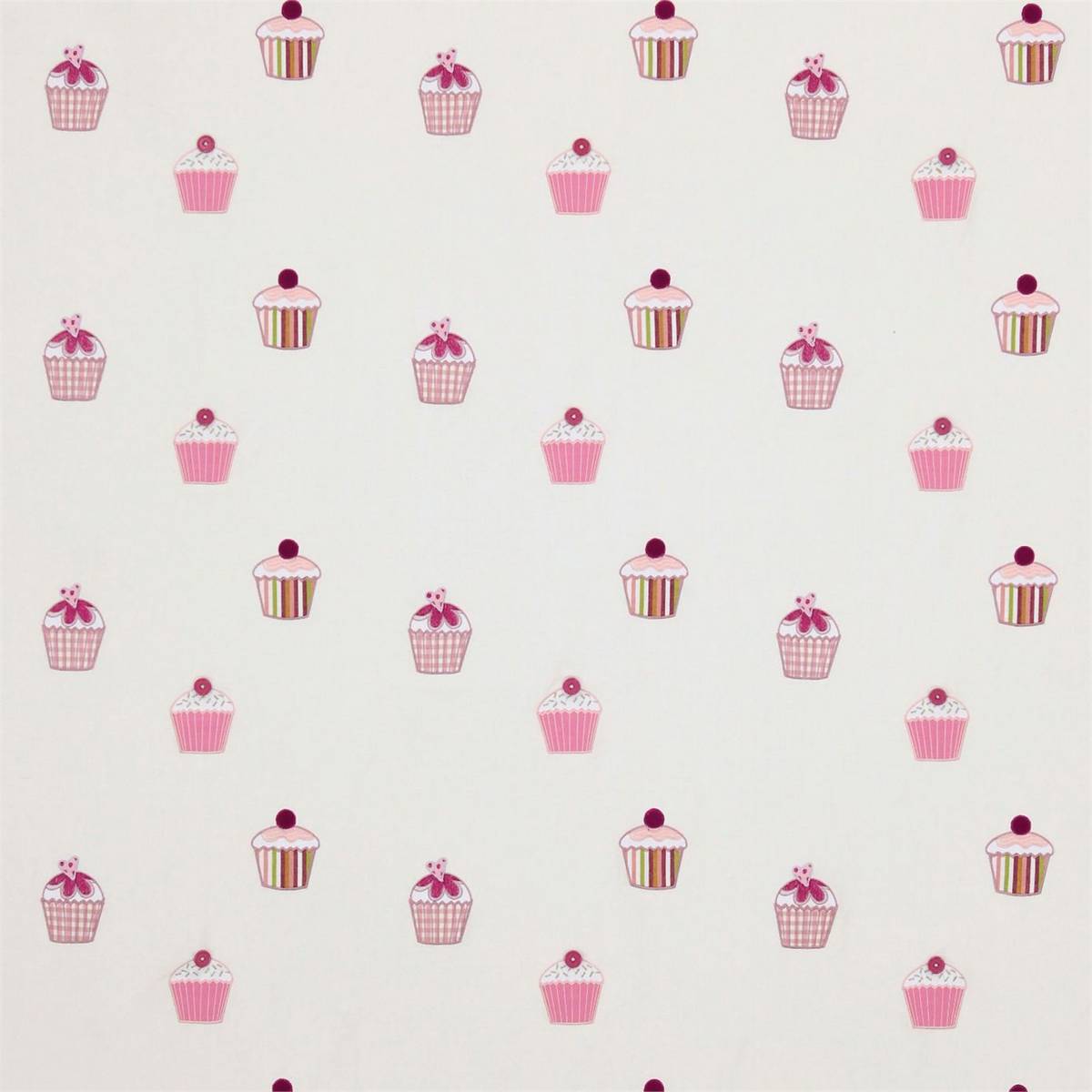 Cupcakes Fuchsia Candy Lime and Natural Fabric by Harlequin