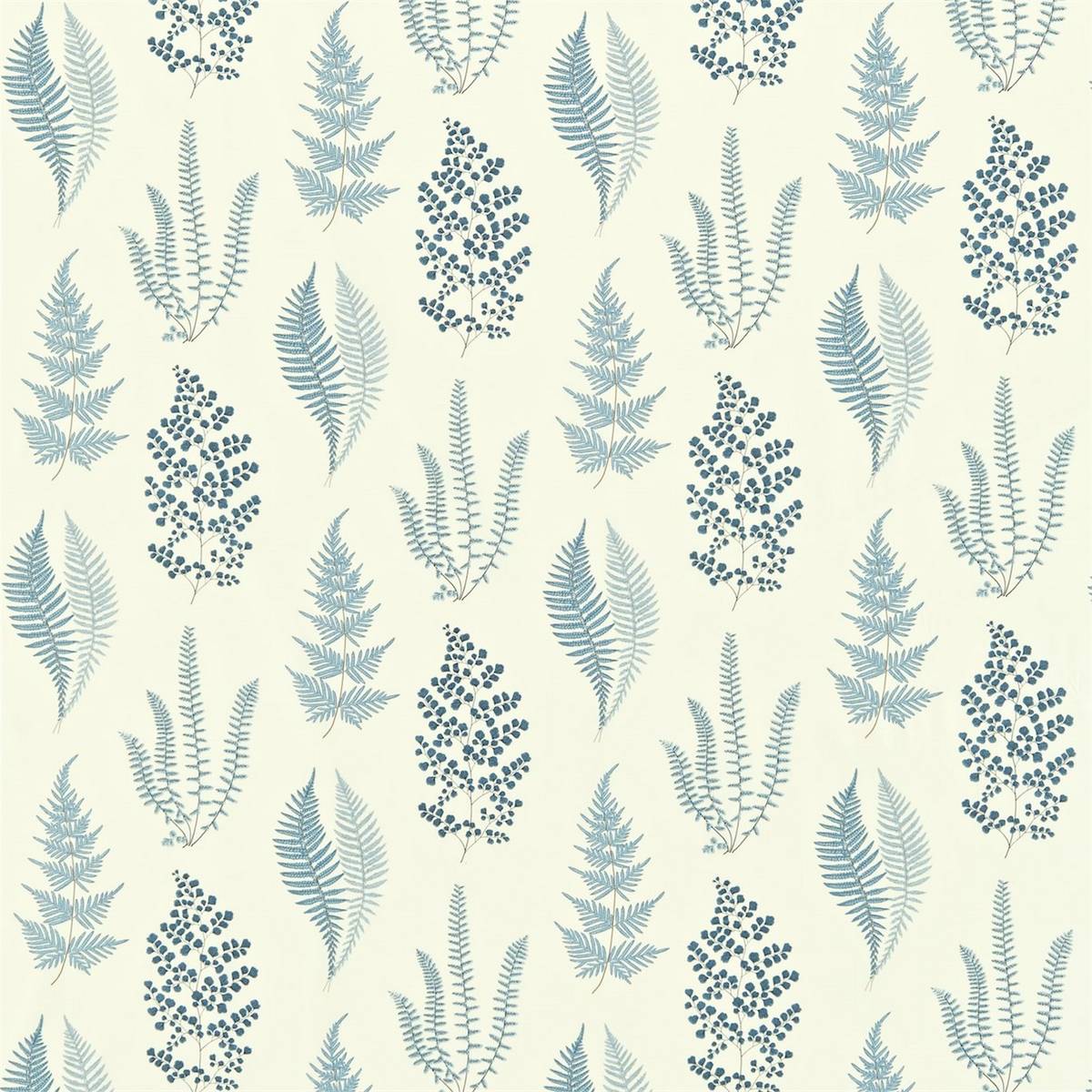 Angel Ferns Indigo Fabric by Sanderson