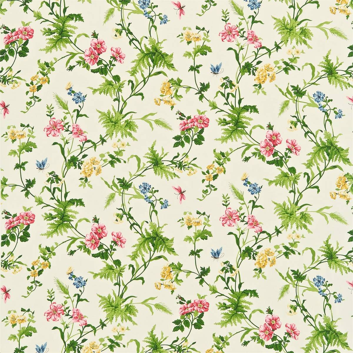 Primrose Hill Cherry/Primrose Fabric by Sanderson
