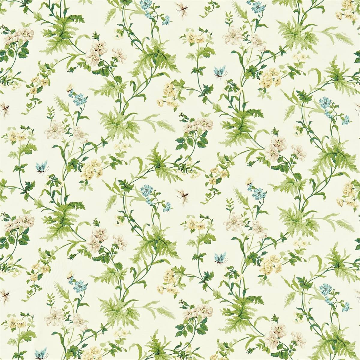 Primrose Hill Cream/Olive Fabric by Sanderson
