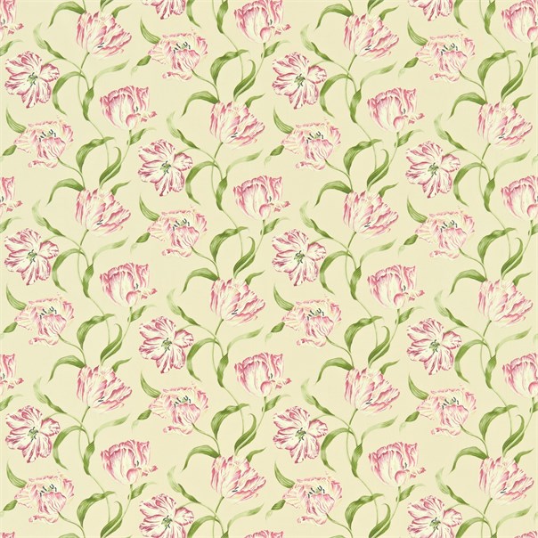 Dancing Tulips Red/Cream Fabric by Sanderson
