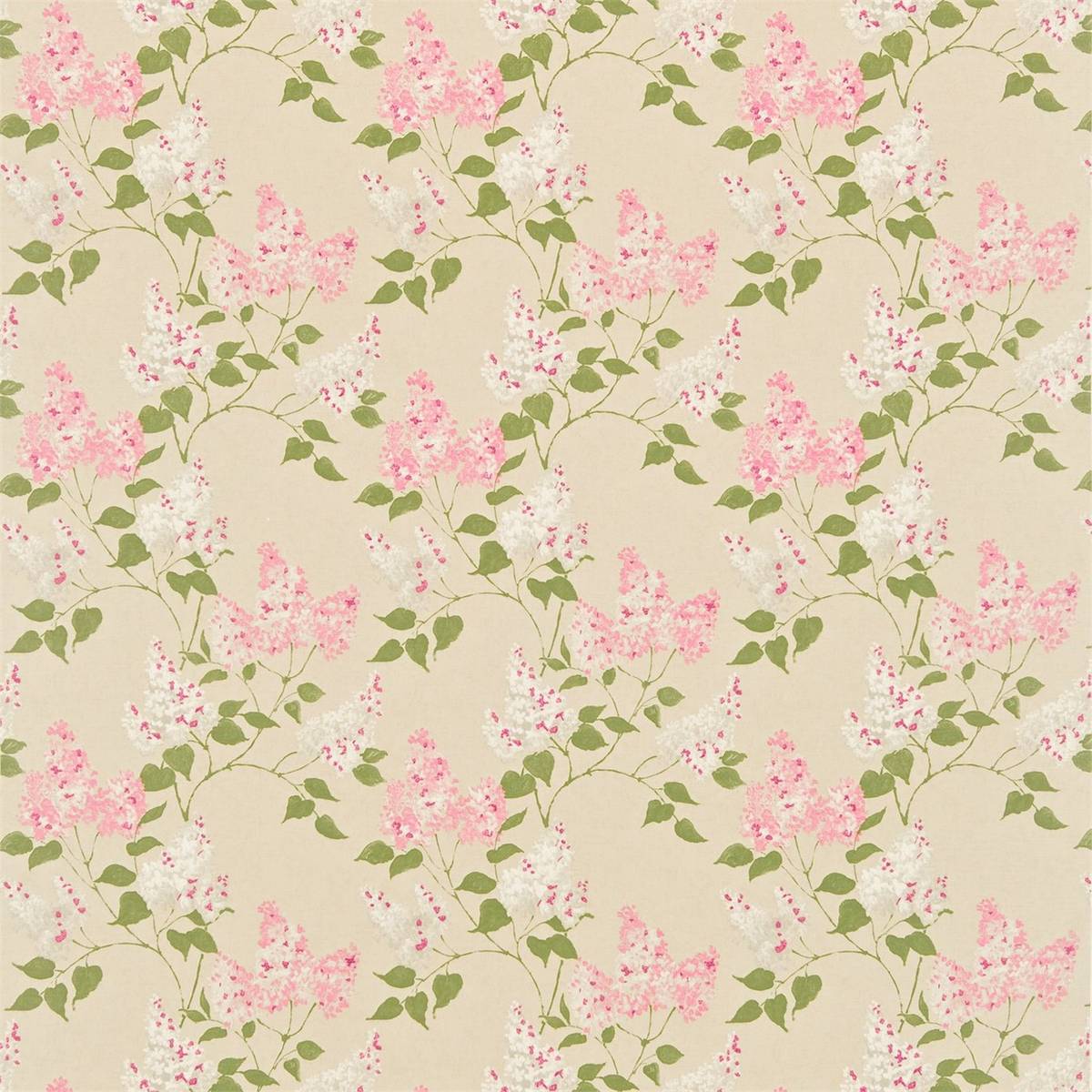 Lilacs Pink/Stone Fabric by Sanderson