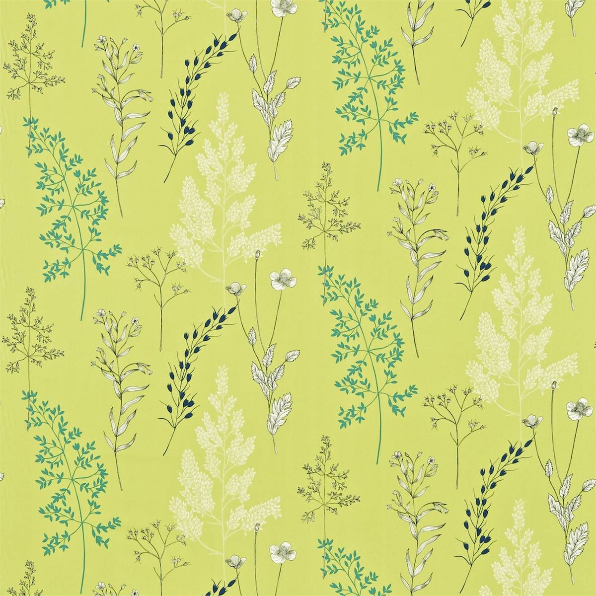 Summer Meadow Citrus/Teal Fabric by Sanderson