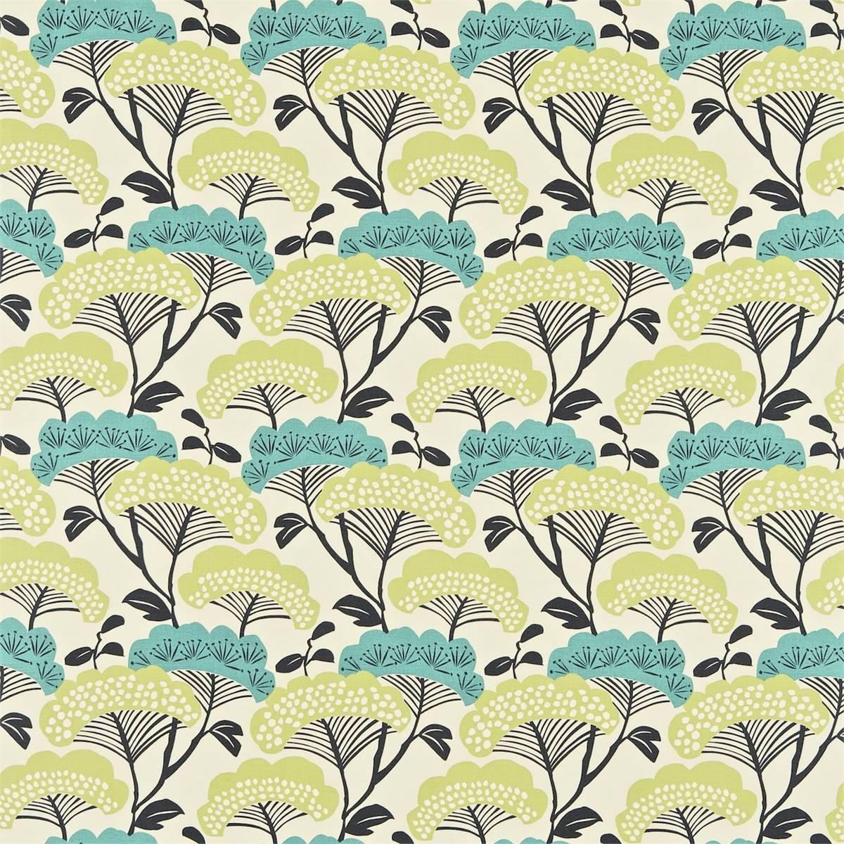 Tree Tops Teal/Linden Fabric by Sanderson