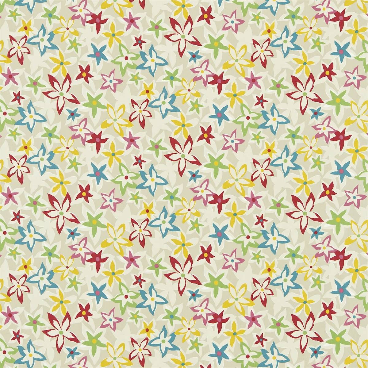 Starflowers Bright/Multi Fabric by Sanderson