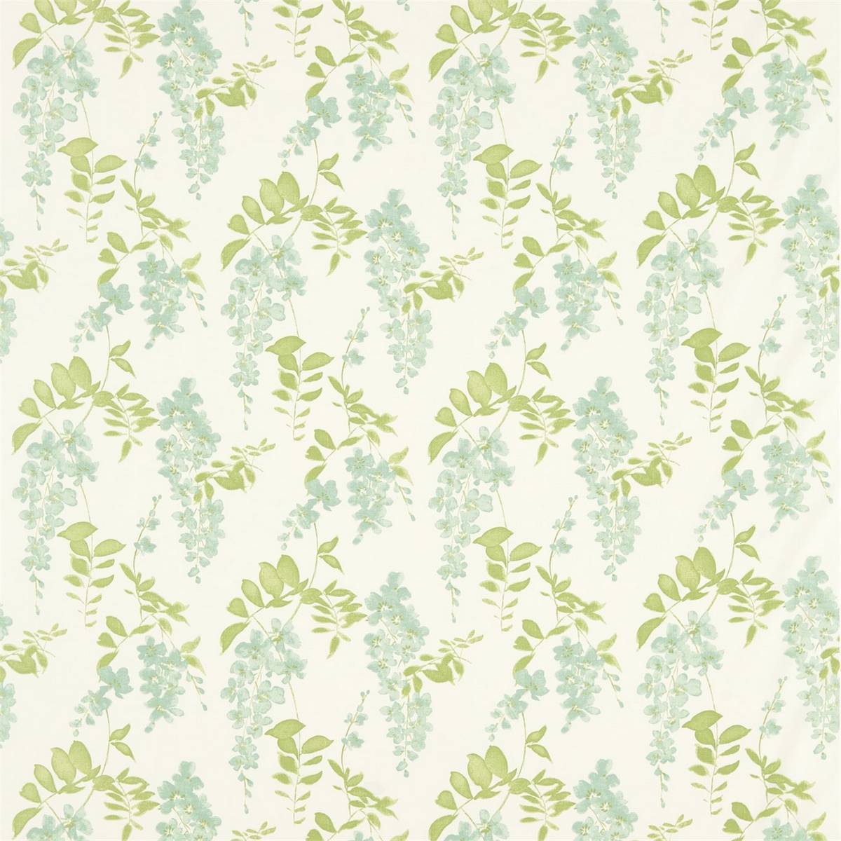 Wisteria Blossom Aqua/Lime Fabric by Sanderson