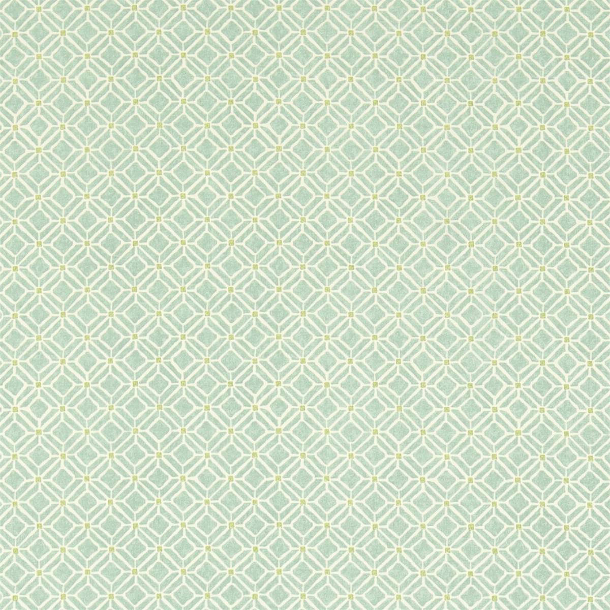 Fretwork Aqua/Lime Fabric by Sanderson
