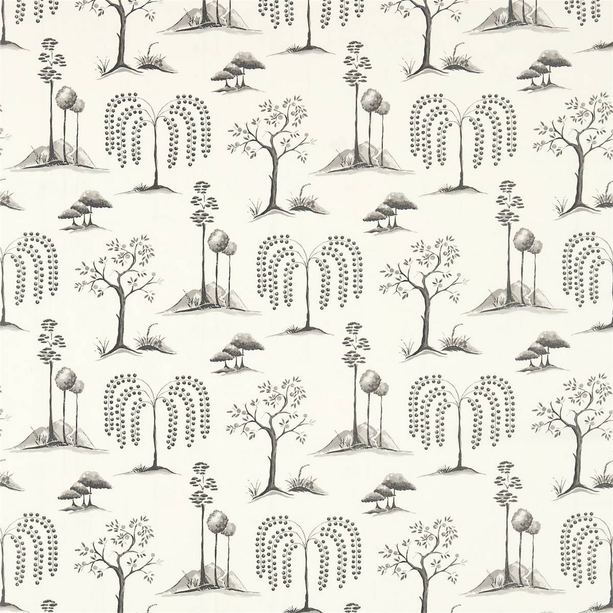 Willow Tree Charcoal/Ivory Fabric by Sanderson