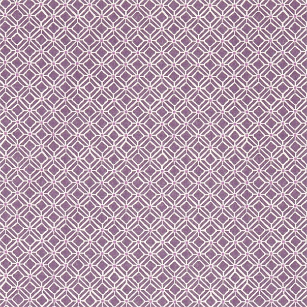 Fretwork Berry Plum Fabric by Sanderson