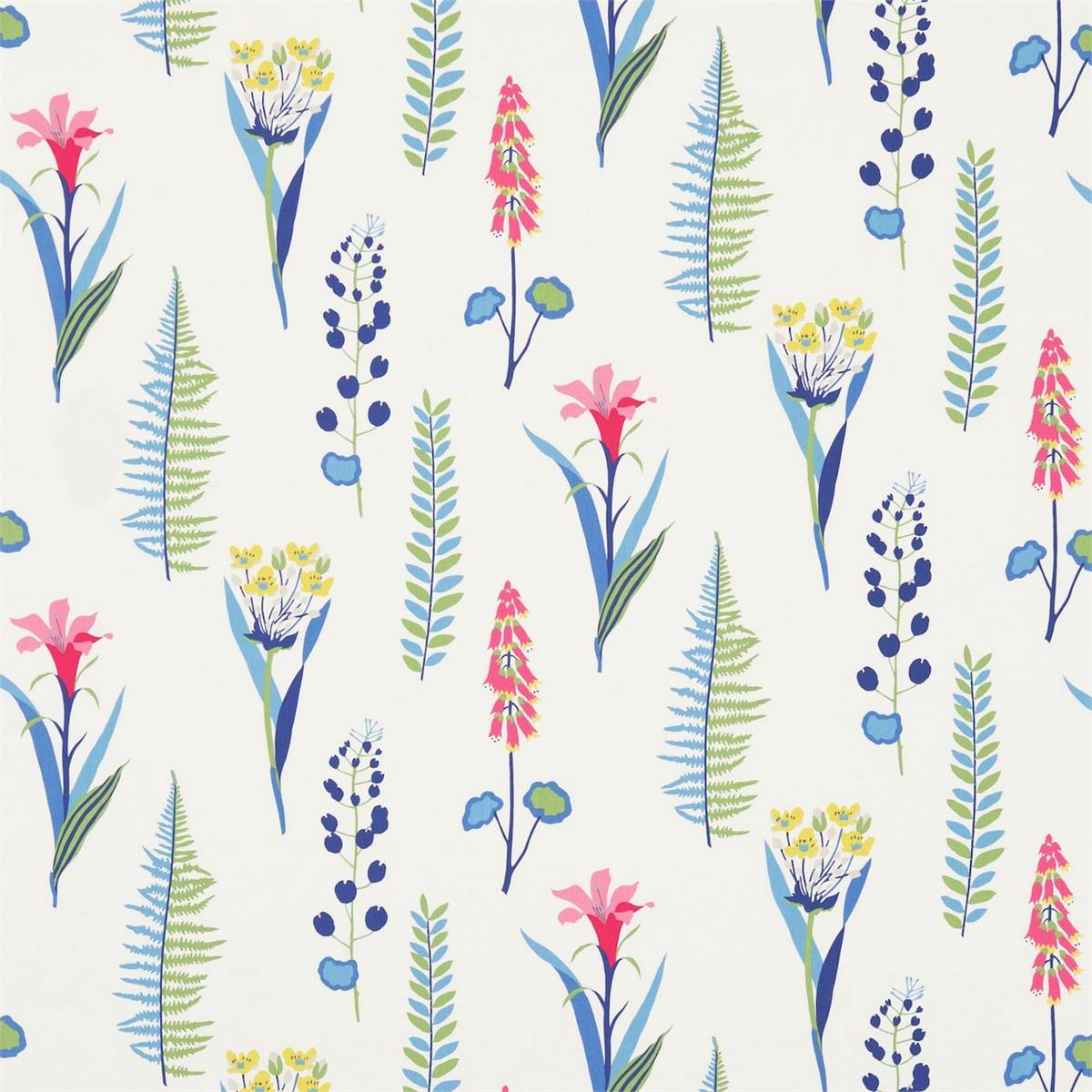 Floral Bazaar Raspberry/Blue Fabric by Sanderson