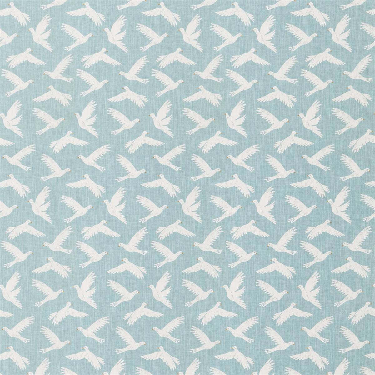 Paper Doves Duck Egg Fabric by Sanderson