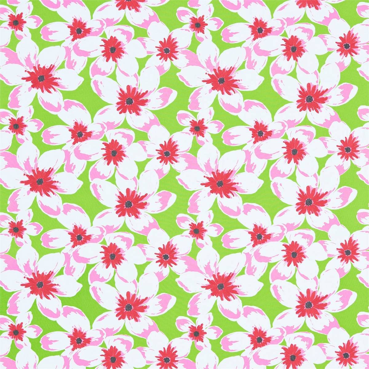 Olanda Lime/Fuchsia Fabric by Sanderson