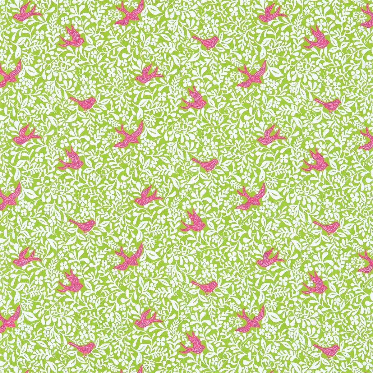 Larksong Lime/Cerise Fabric by Sanderson