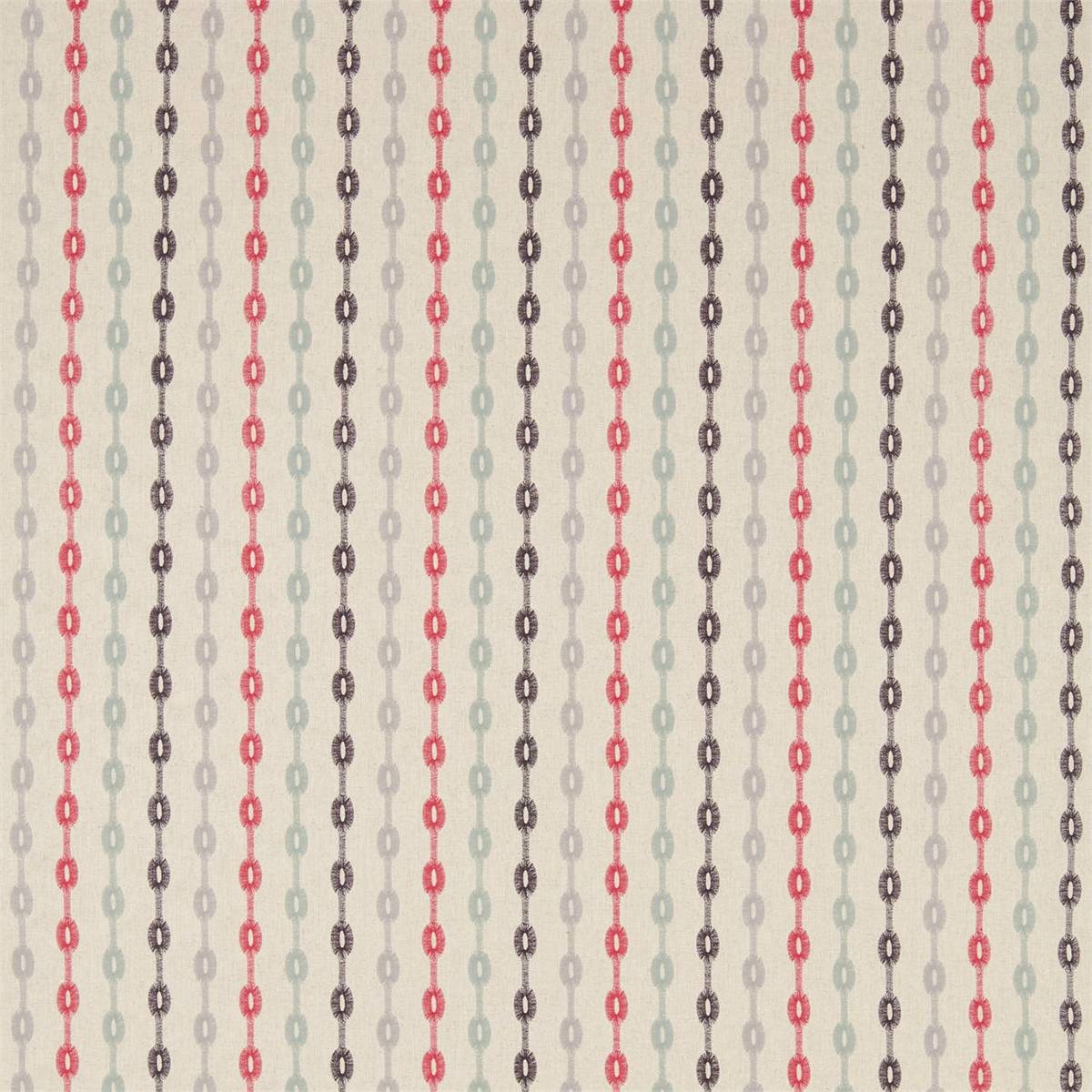 Shaker Stripe Coral/Celadon Fabric by Sanderson