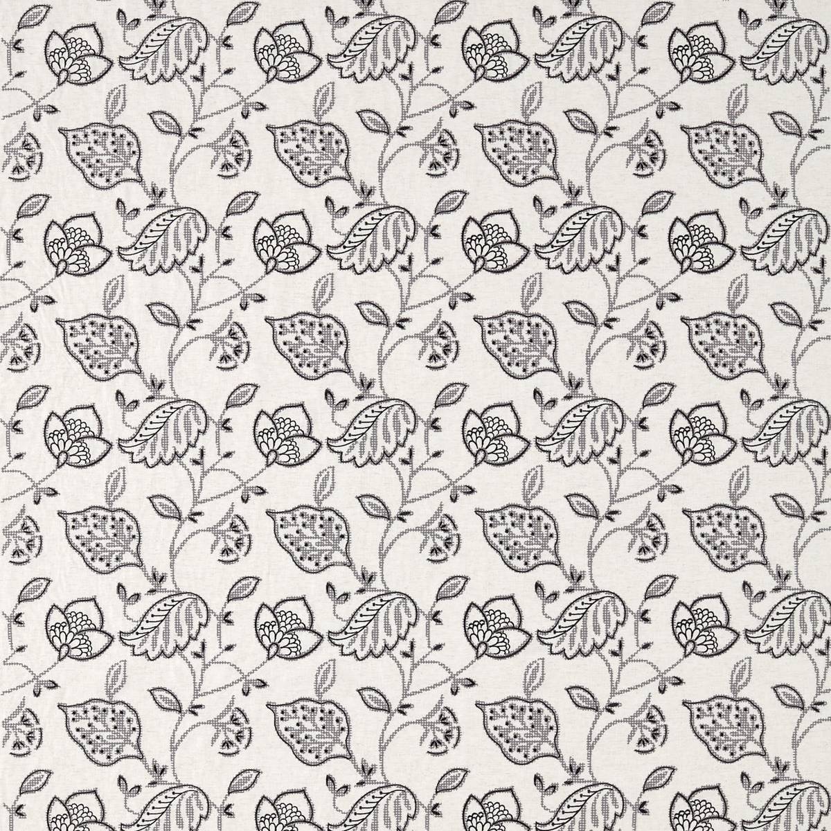 Potton Wood Charcoal Fabric by Sanderson