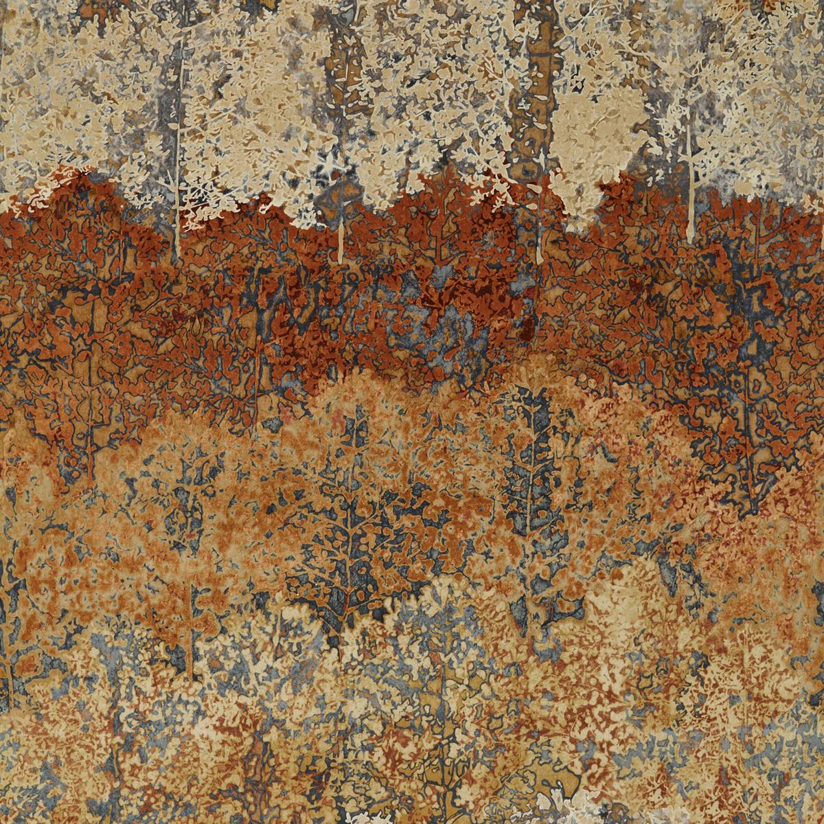 Belvoir Blue/Amber Fabric by Zoffany