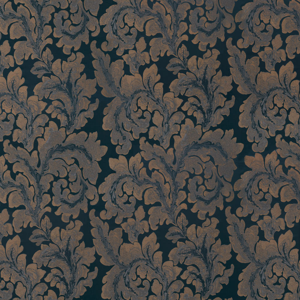 Acantha Silk Prussian Blue Fabric by Zoffany