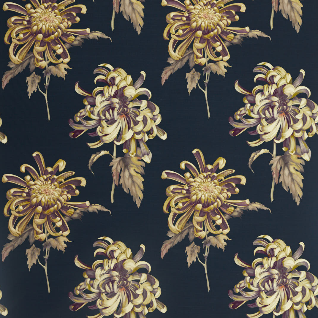 Evelyn Tigers Eye/Ink Fabric by Zoffany