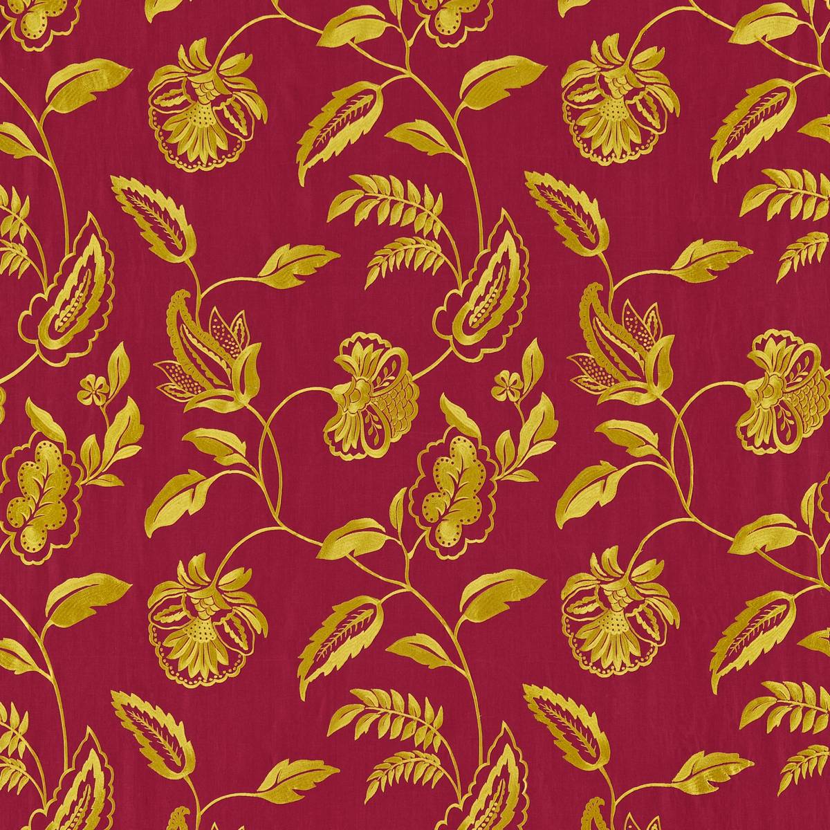 Elina Red/Gold Fabric by Zoffany