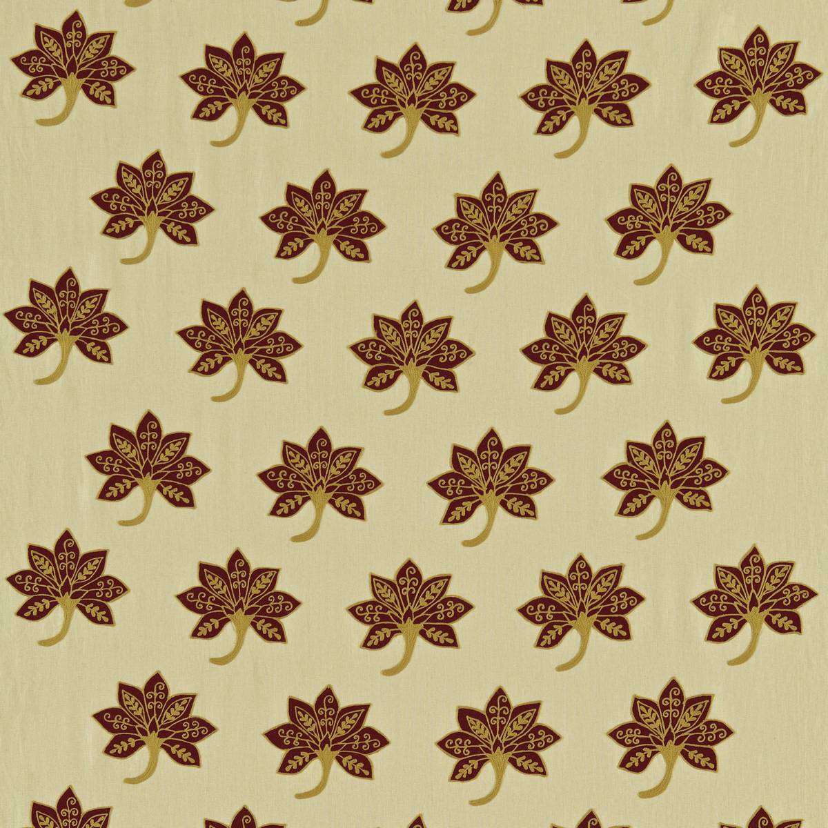 Khiva Burgundy/Gold Fabric by Zoffany
