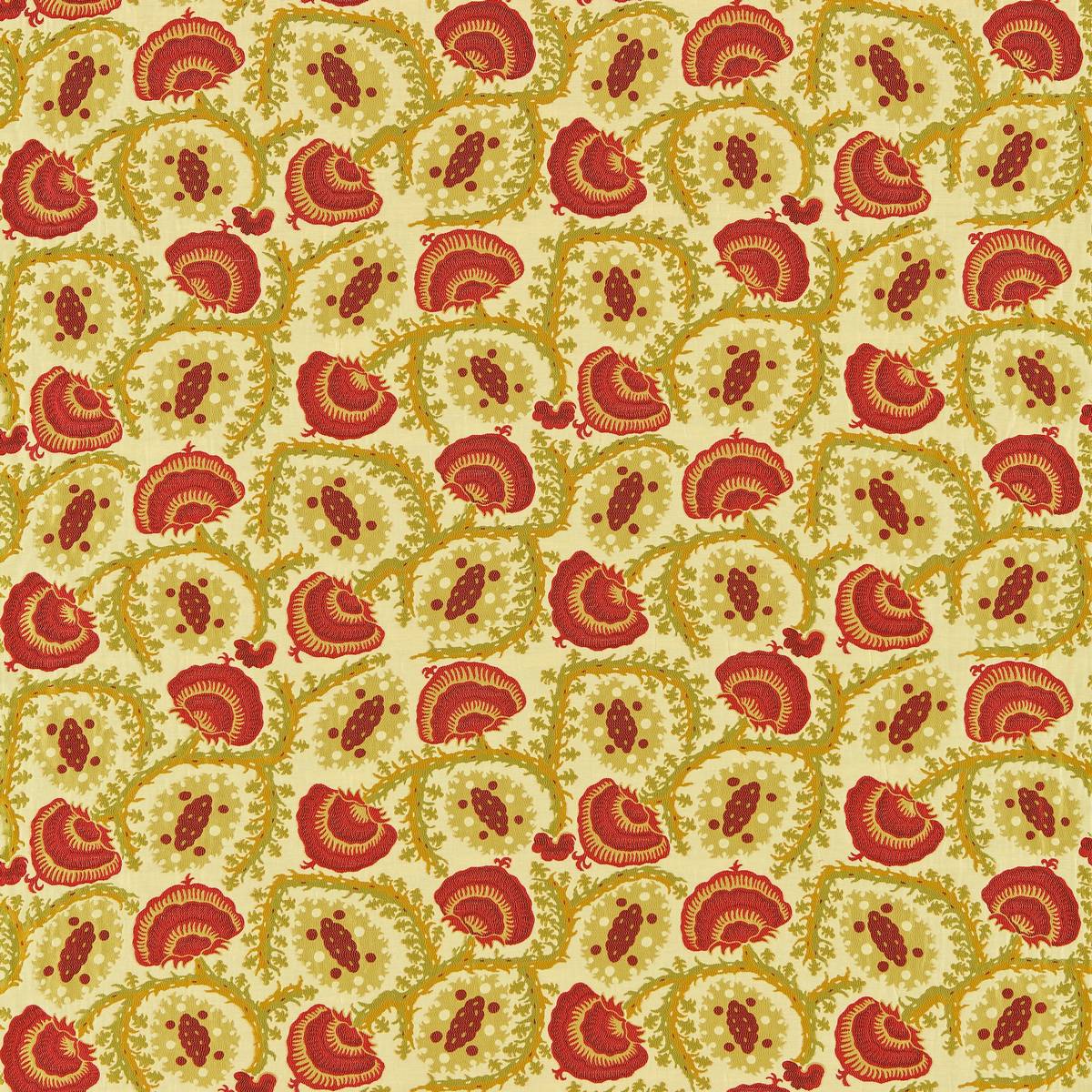 Suzani Gold/Red Fabric by Zoffany