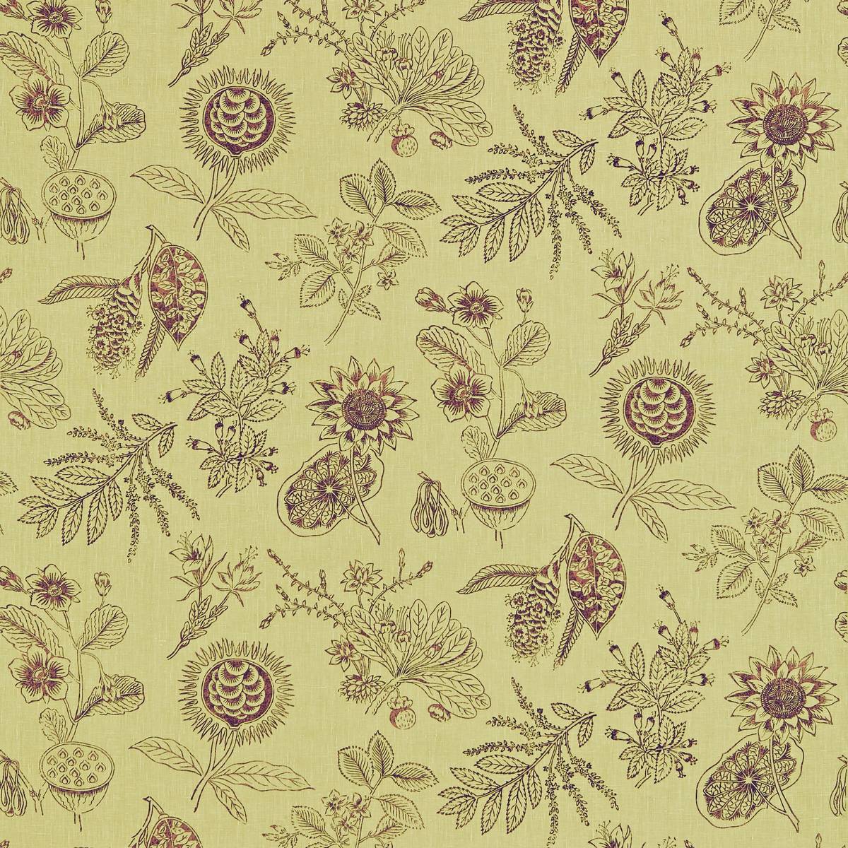 Botanique Lichen/Aubergine Fabric by Zoffany