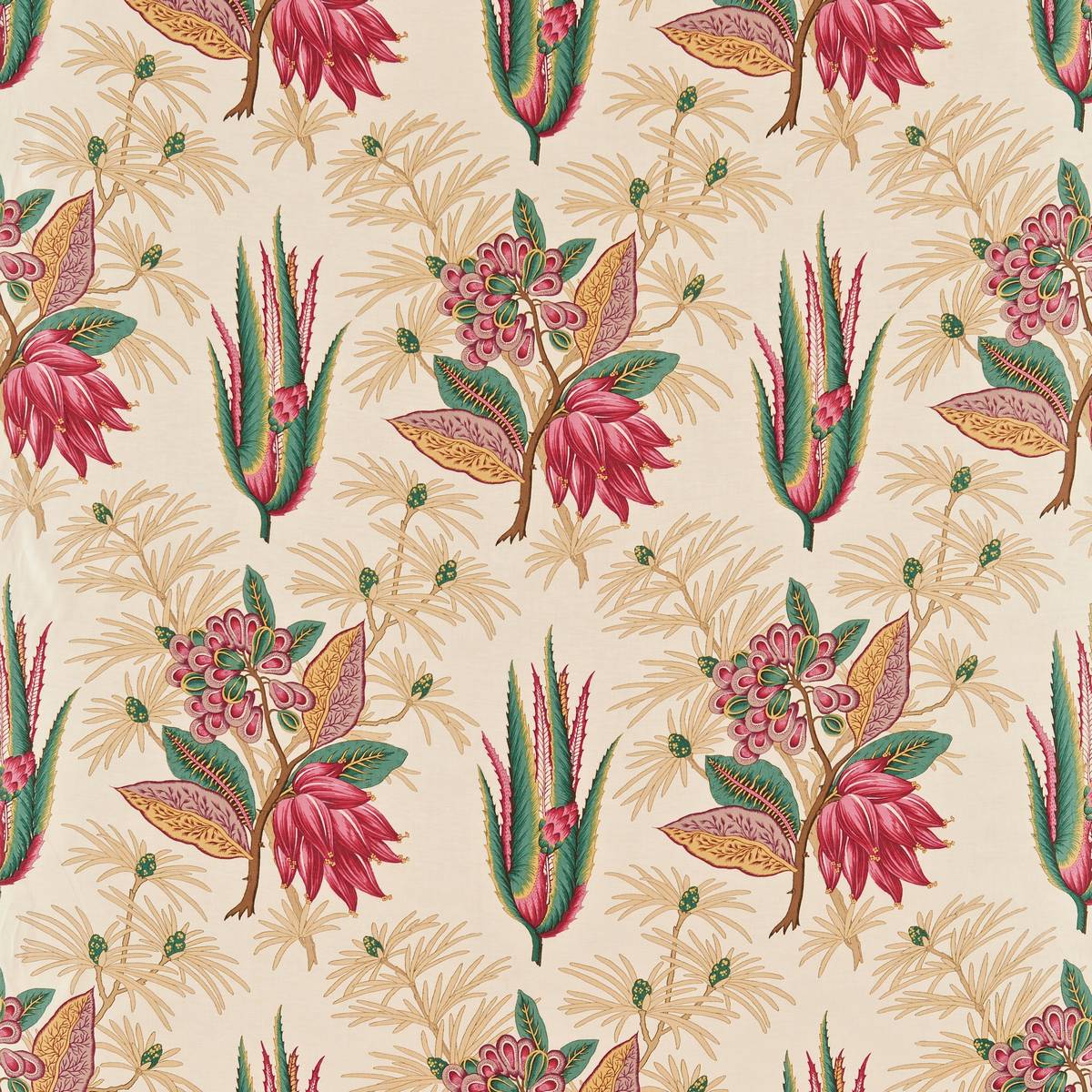 Desert Flower Rose/Aqua Fabric by Zoffany