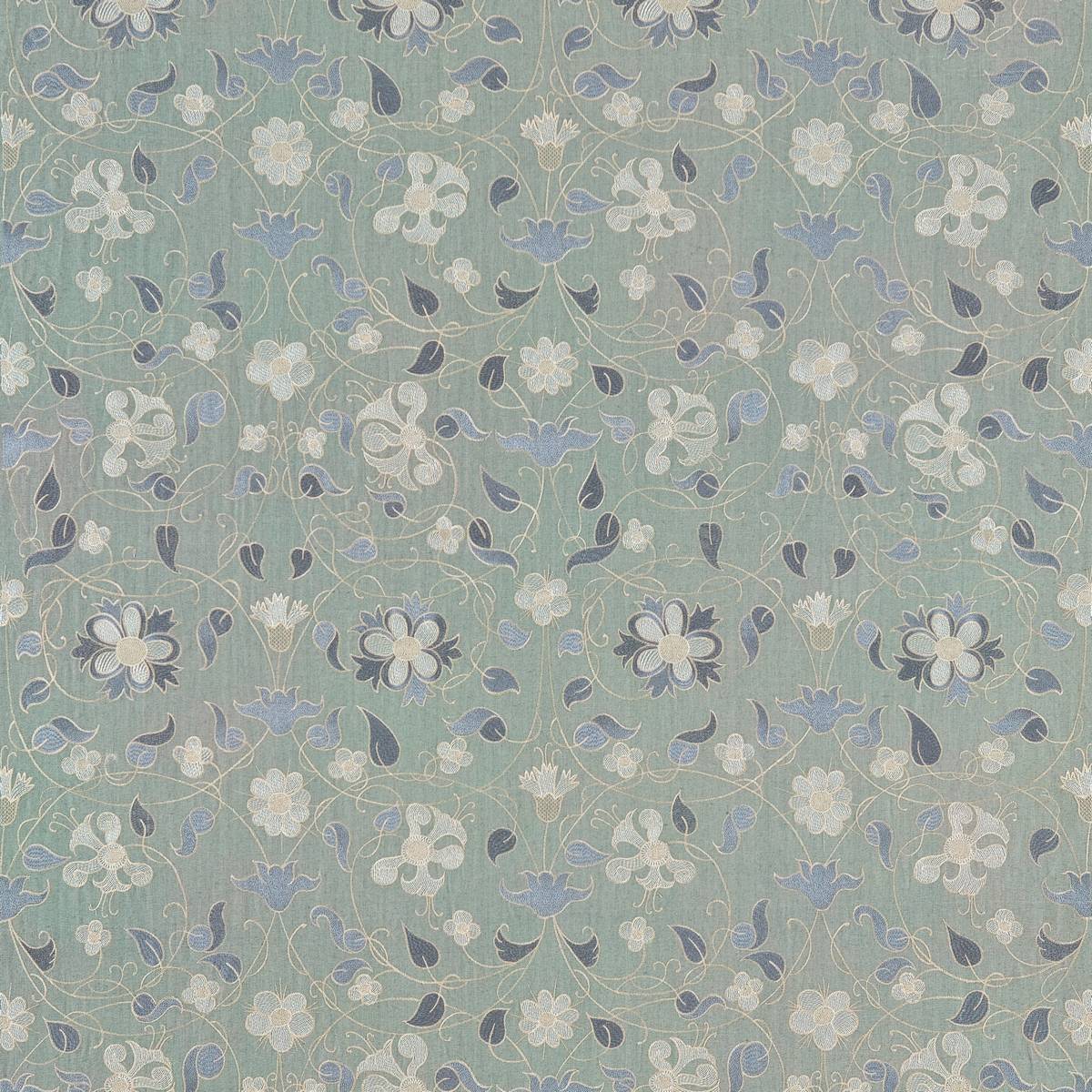 Mille Fleurs Norsk Blue Fabric by Zoffany