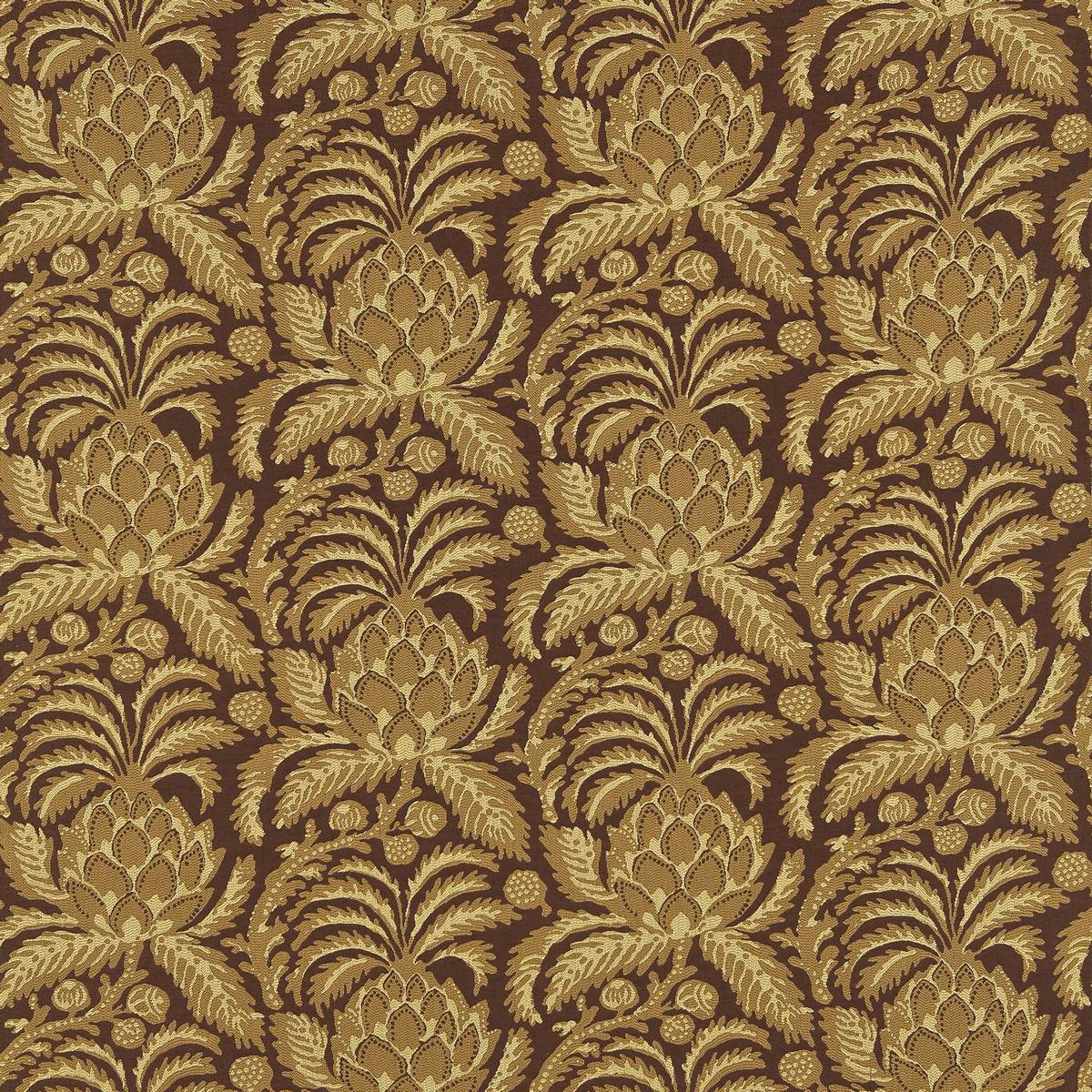Pineapple Bitter Chocolate Fabric by Zoffany