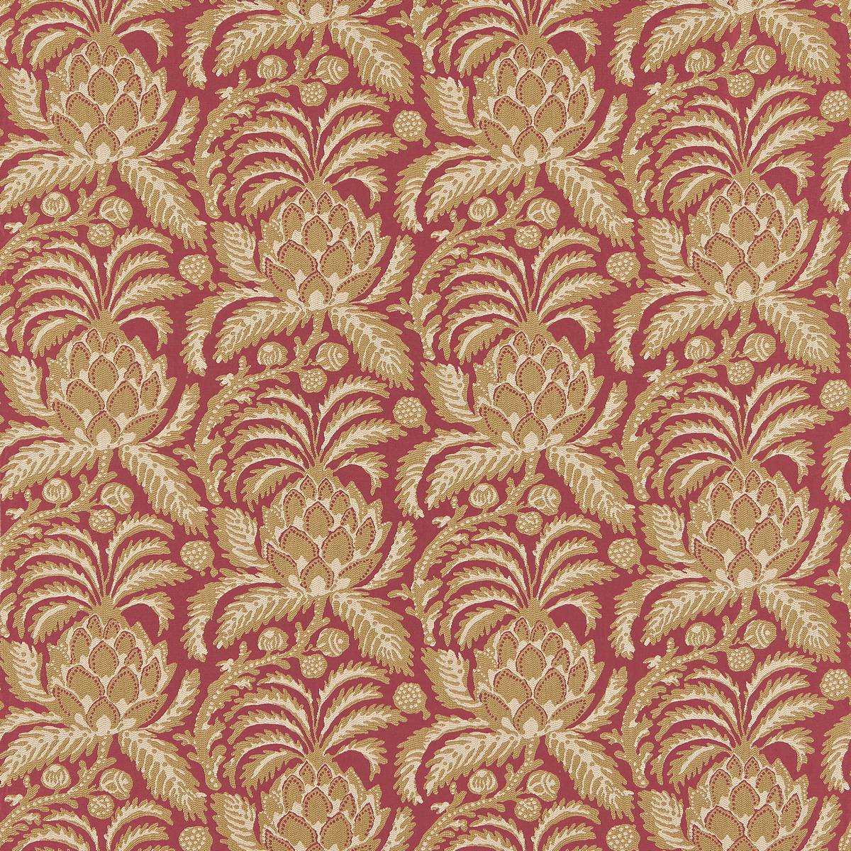 Pineapple Red Fabric by Zoffany