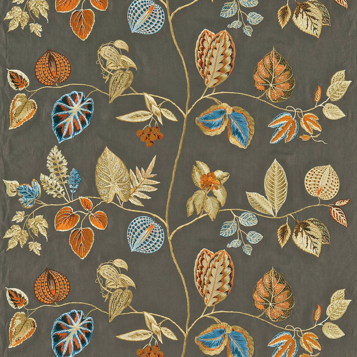 Arlecchino Taupe/Orange Fabric by Zoffany
