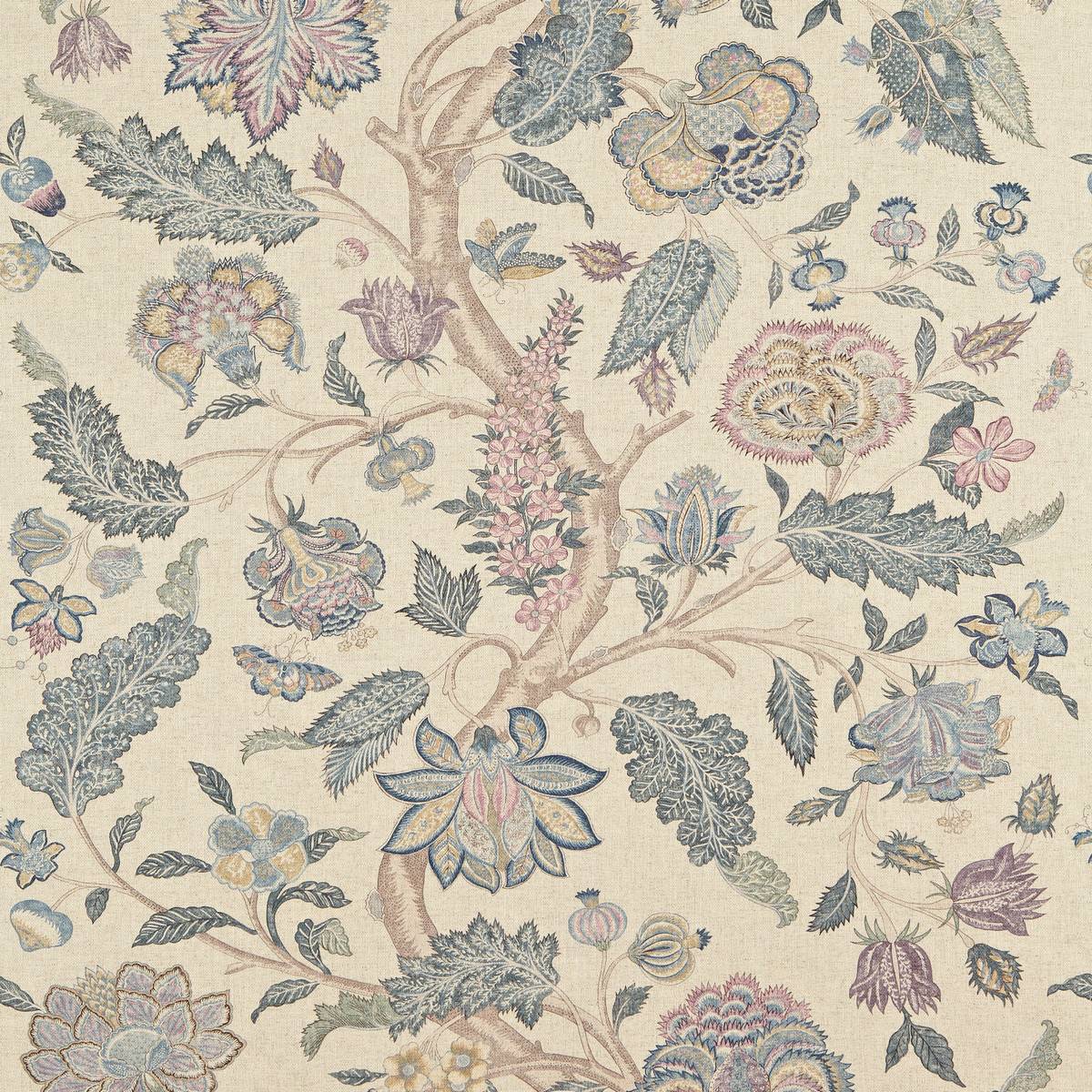 Kalamkari Blue/Lilac Fabric by Zoffany