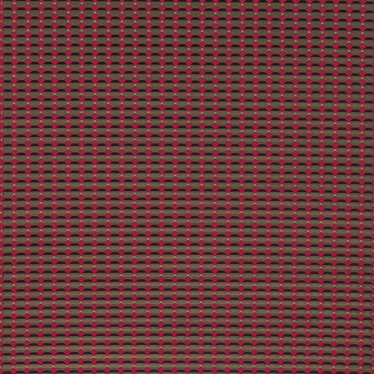Abacus Chocolate/Red Fabric by Zoffany