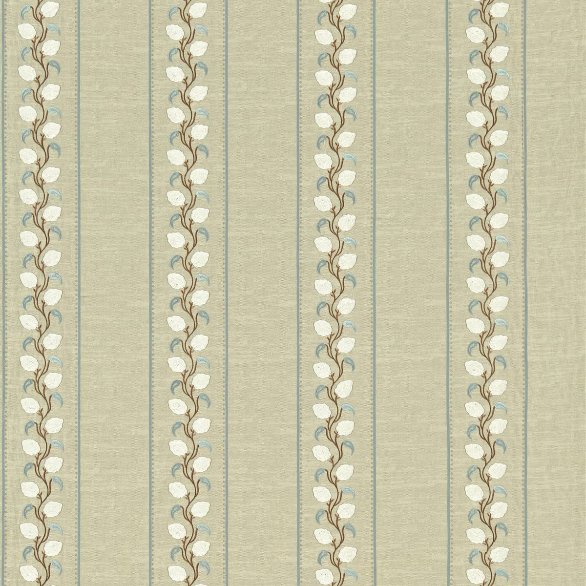 Broidery Trail Linen/Blue Fabric by Zoffany