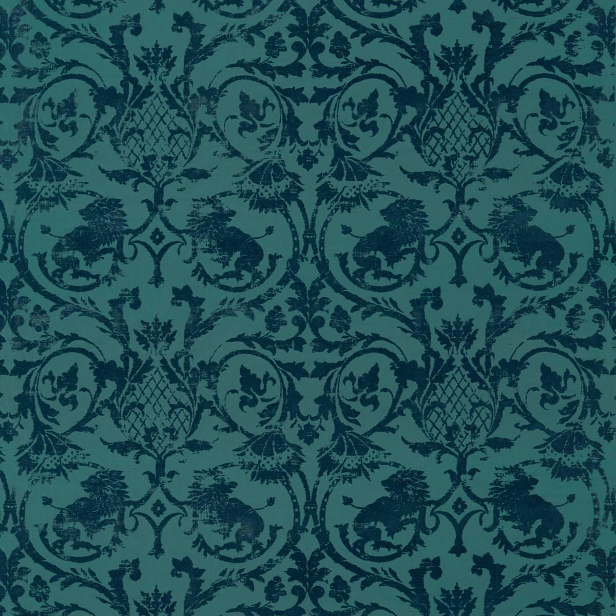 Landseer Blue Malachite Fabric by Zoffany