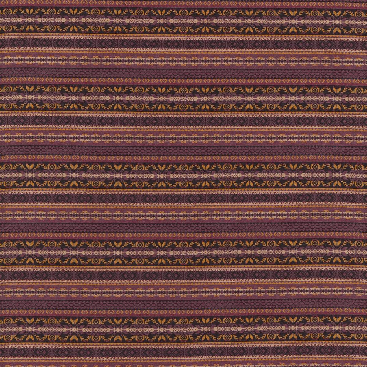 Fair Isle Amethyst/Orange Fabric by Zoffany