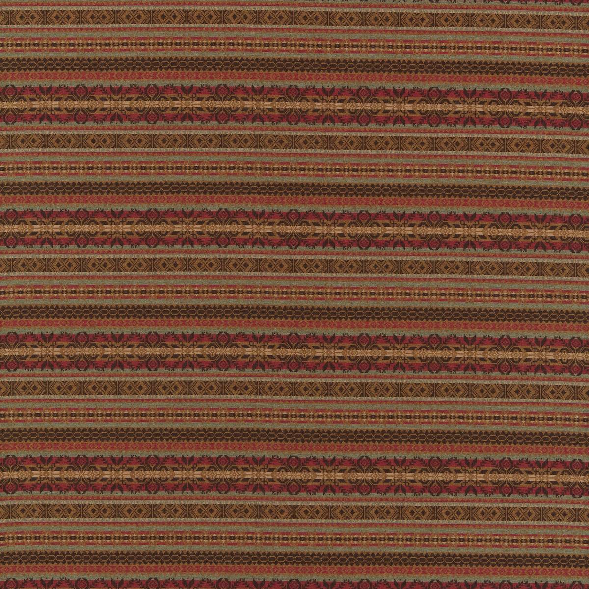 Fair Isle Red/Teal Fabric by Zoffany