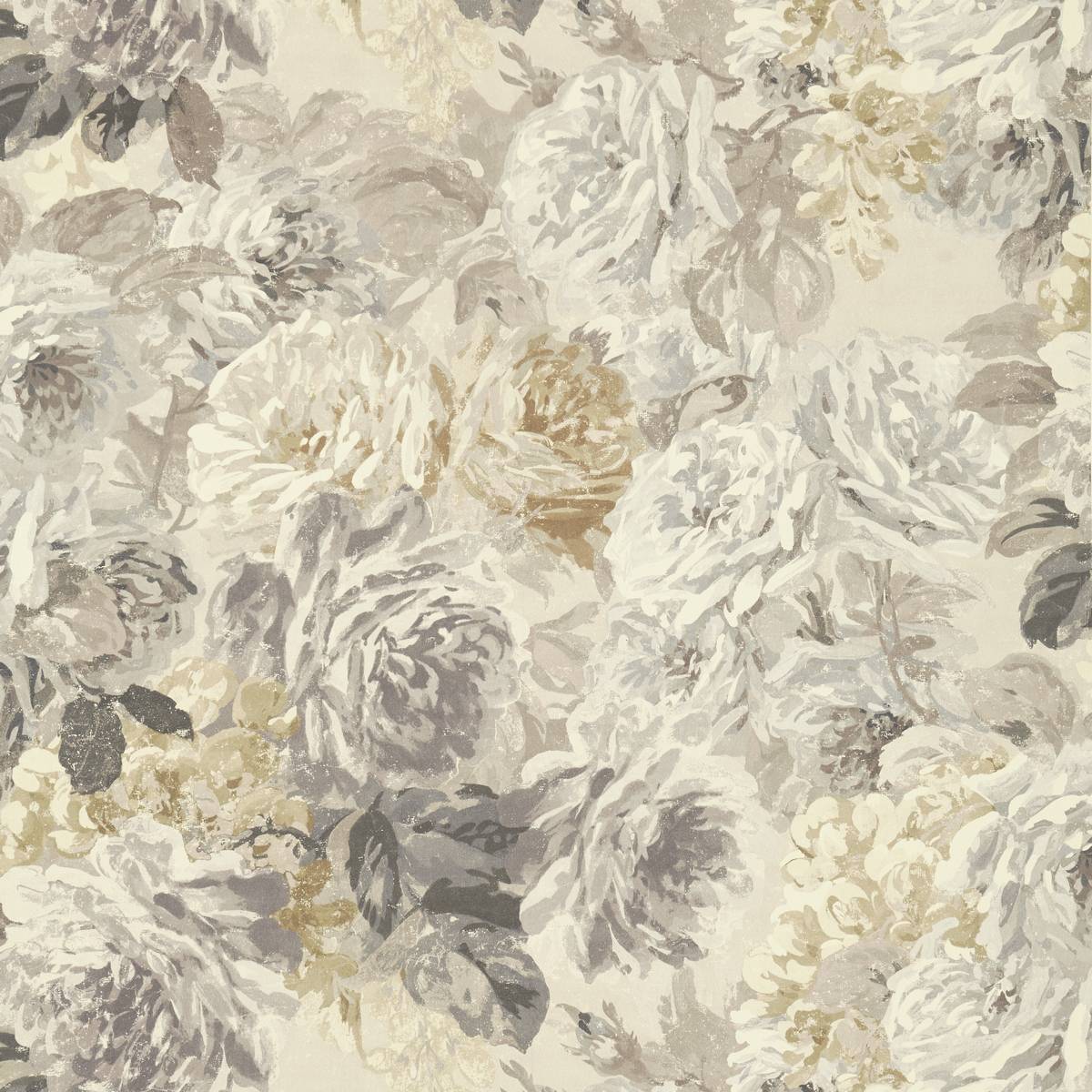 Rose Absolute Pearl/Grey Fabric by Zoffany