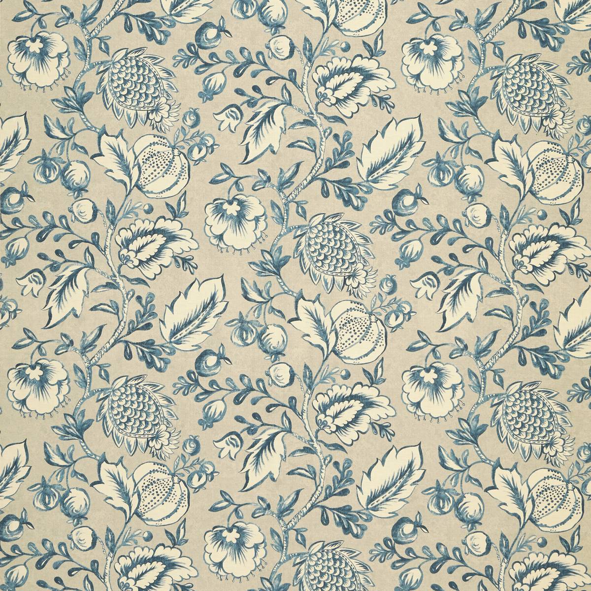 Winterbourne Indigo Fabric by Zoffany