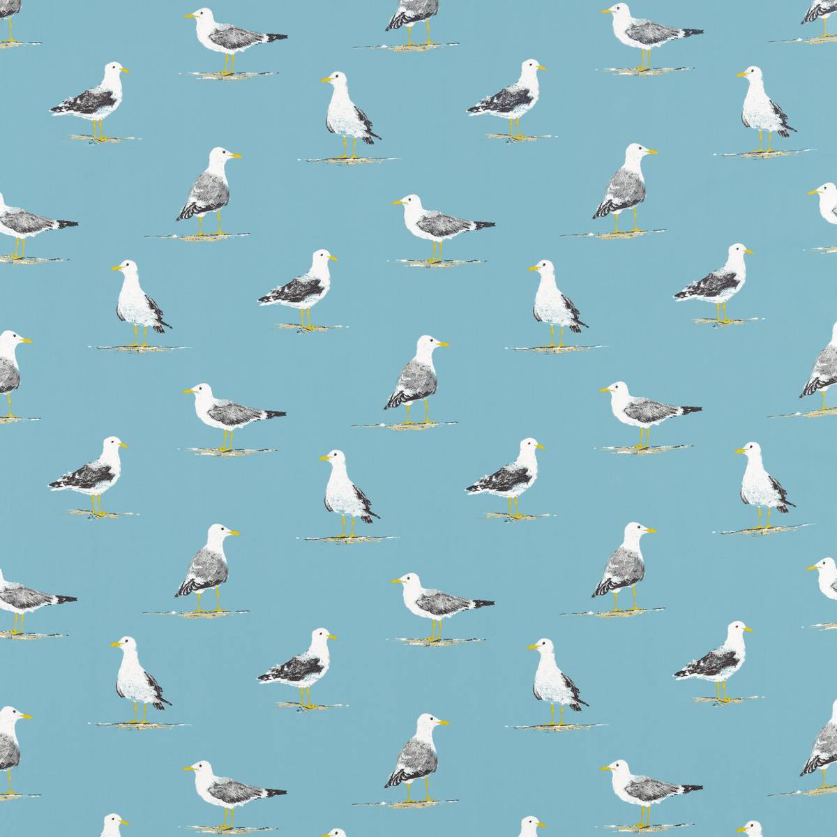 Shore Birds Pacific Fabric by Sanderson